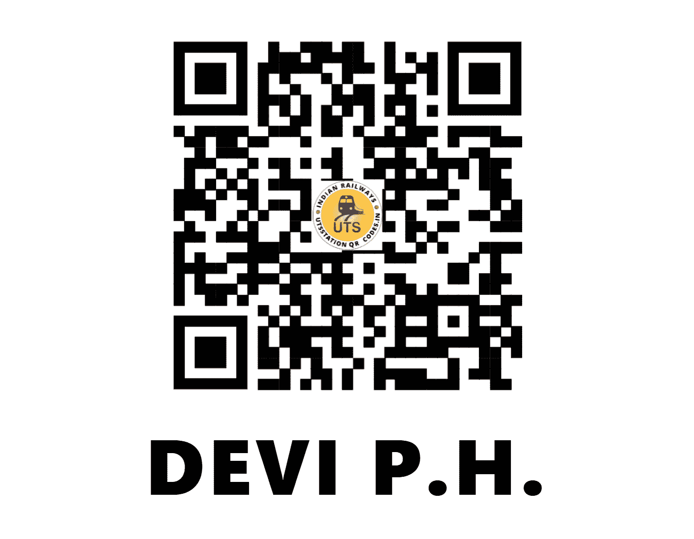 UTS QR Code for DEVI P.H. - DVH - SB (MADHYA PRADESH)